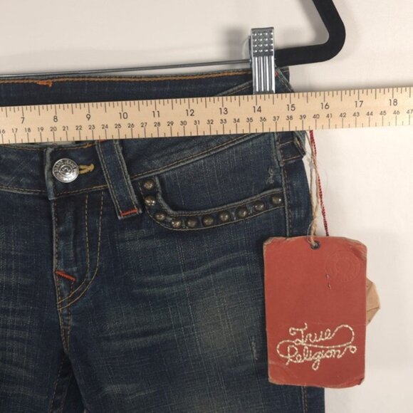 NWT‎ TRUE RELIGION USA Made 🇺🇸 DRFTR N/ JOEY WMM W/ STUDS Jeans 10503YF Sz 28 - Picture 11 of 15